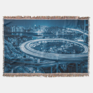 Shanghai Overpass 3 throw blanket