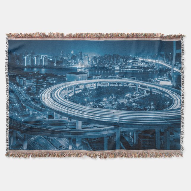 Shanghai Overpass 3 throw blanket (Front)