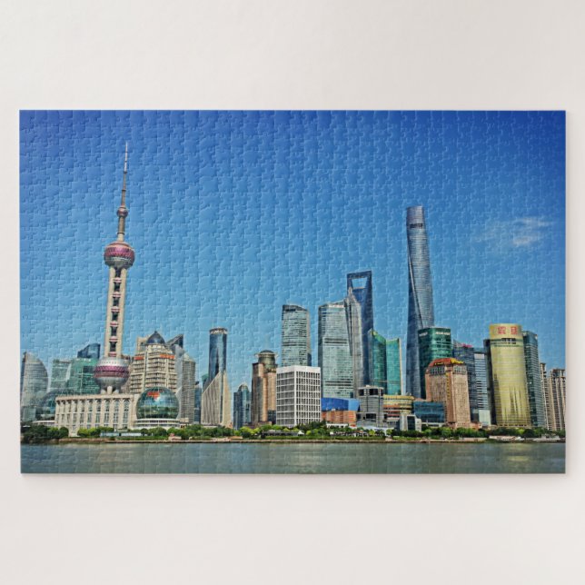 Shanghai Skyline from the Bund - 20x30 - 1014 pcs Jigsaw Puzzle (Horizontal)