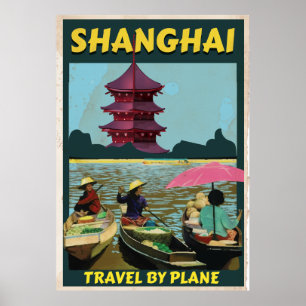 Shanghai vintage travel poster