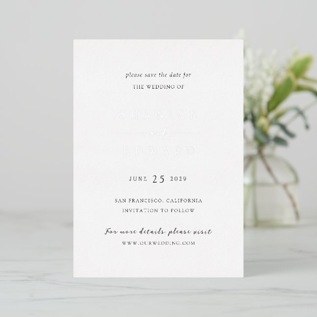 Shanice Modern Wedding Save the Date (Standing Front)