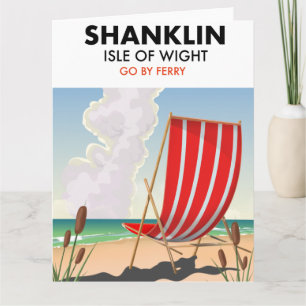 Shanklin Beach isle of wight travel poster. Card