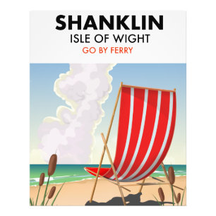 Shanklin Beach isle of wight travel poster. Photo Print
