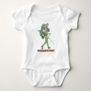 Shanks's pony funny hiker walking baby bodysuit