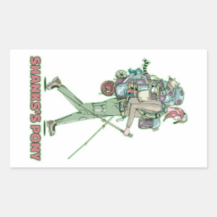 Shanks's pony funny hiker walking rectangular sticker