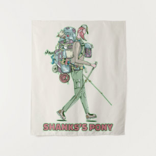 Shanks's pony funny hiker walking tapestry