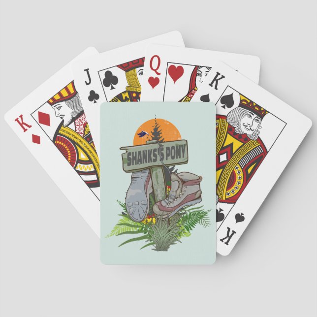 Shanks's pony old hiking boots playing cards (Back)