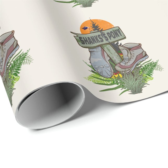 Shanks's pony old hiking boots wrapping paper (Roll Corner)