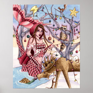 Shanna - Christmas Mermaid Poster