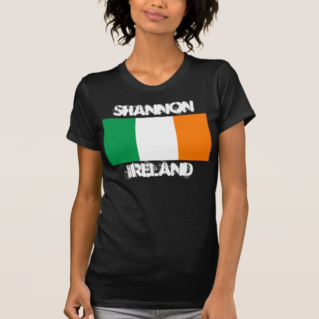 Shannon, Ireland with Irish flag T-Shirt (Front)