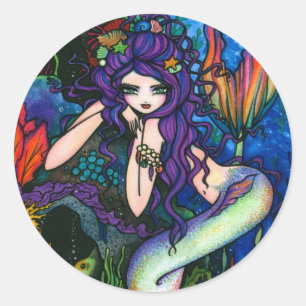 "Shannon" Mermaid Fantasy Fairy Classic Round Sticker