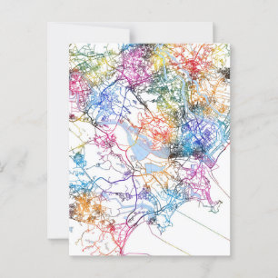 Shantou China City Map Postcard