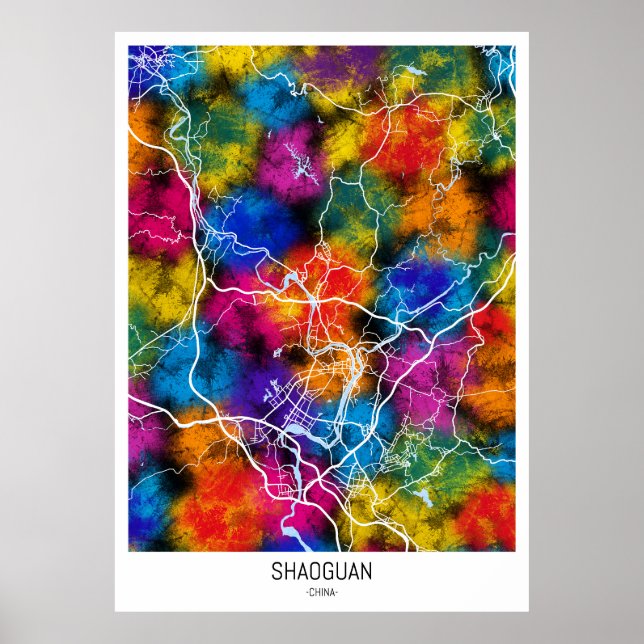 Shaoguan China City Map Poster (Front)