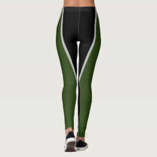 Shape & Curves Tri-Color, Green, Black, Gray Leggings