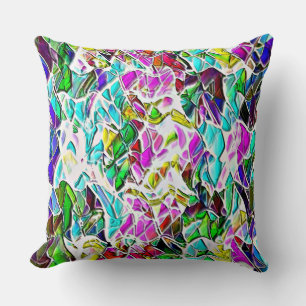 Shape of coloured and shiny stones dipped in milk cushion