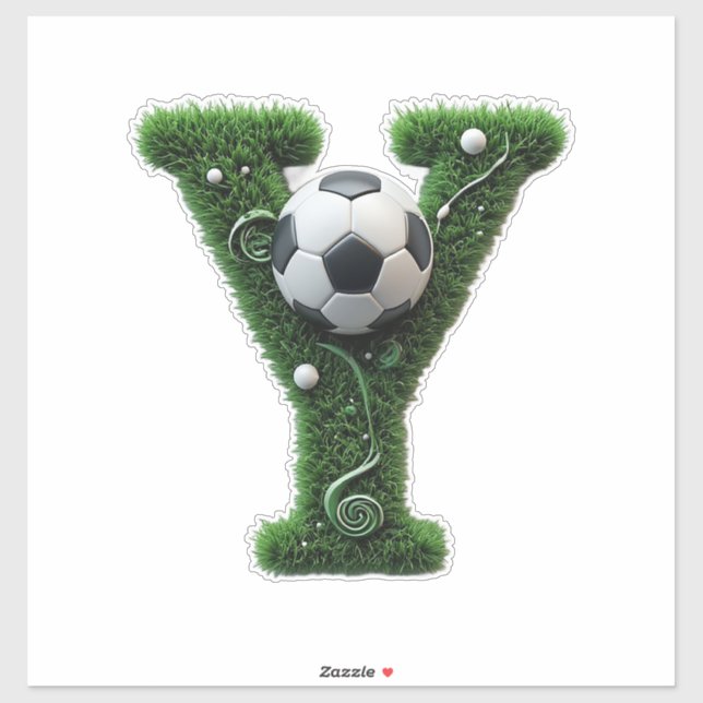 Shaped Grass Letter With Soccer Balls (Sheet)