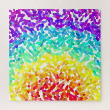 Shaped Rainbow Gradient Abstract Colourful Jigsaw 
