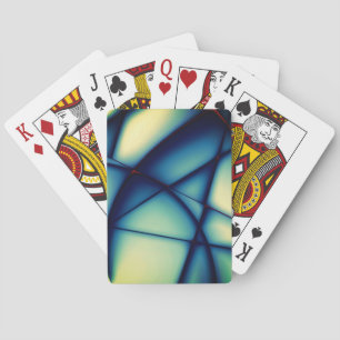 Shapeless cutouts raised, blue to 'avocado cream'  playing cards