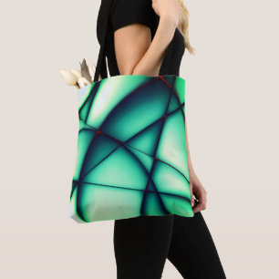 Shapeless cutouts raised, green to greenish beige  tote bag