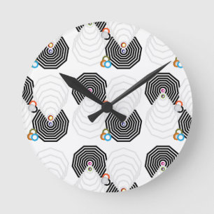 Shapes and Colors Bath Towel Set Round Clock