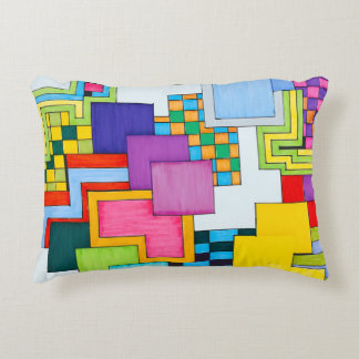 Shapes and Overlapping Colors Decorative Cushion