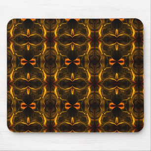 Shapes, 'gold strokes float' over dark background mouse pad