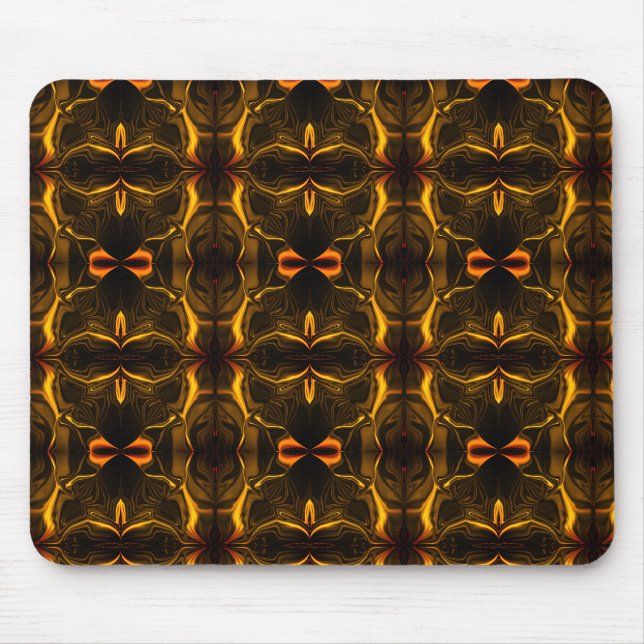 Shapes, 'gold strokes float' over dark background mouse pad (Front)