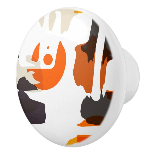Shapes in retro colours abstract design ceramic knob (Right)