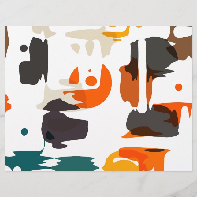 Shapes in retro colours abstract design flyer (Front)