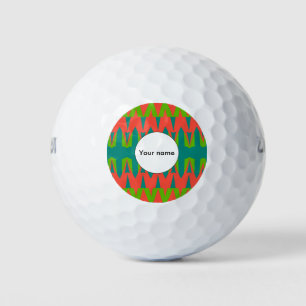 Shapes on an orange background golf balls