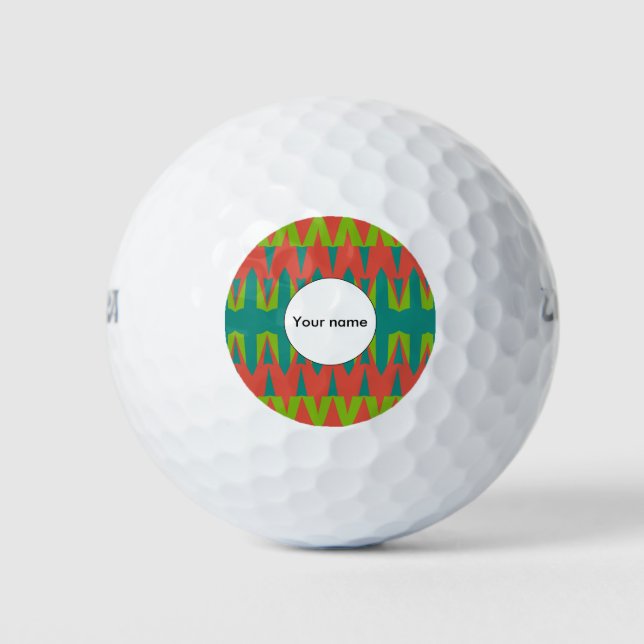 Shapes on an orange background golf balls (Front)