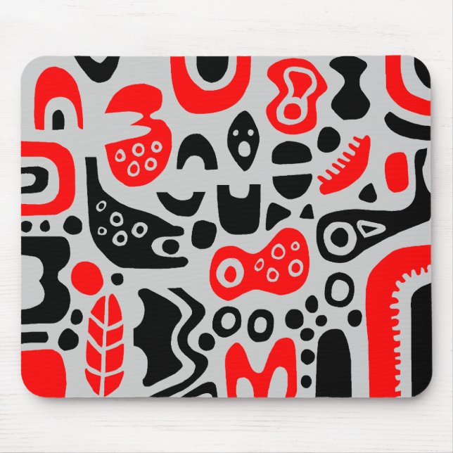 Shapes - On Light Grey Mouse Pad (Front)