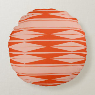 Shapes pattern colours oranges round cushion