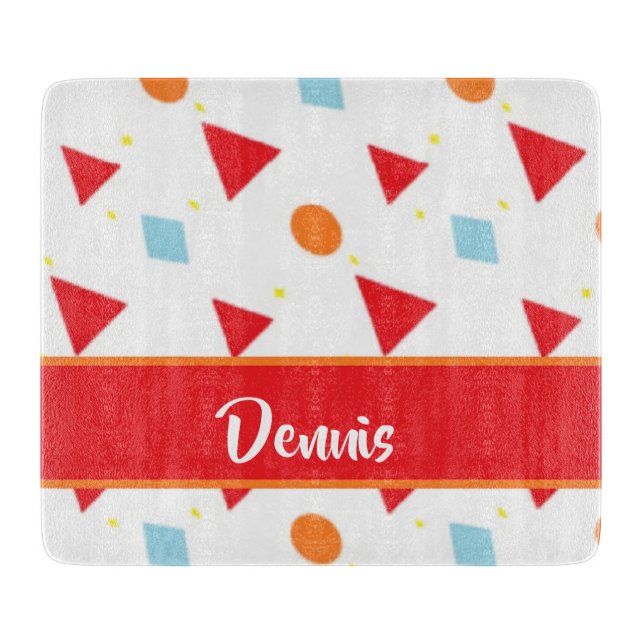 Shapes pattern on white cutting board (Front)