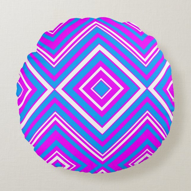 Shapes, purple,blue round cushion (Front)