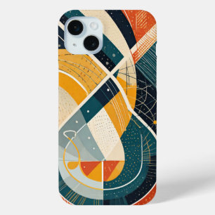 Shapes with colour dots and stripes  iPhone 15 mini case