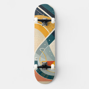 Shapes with colour dots and stripes skateboard