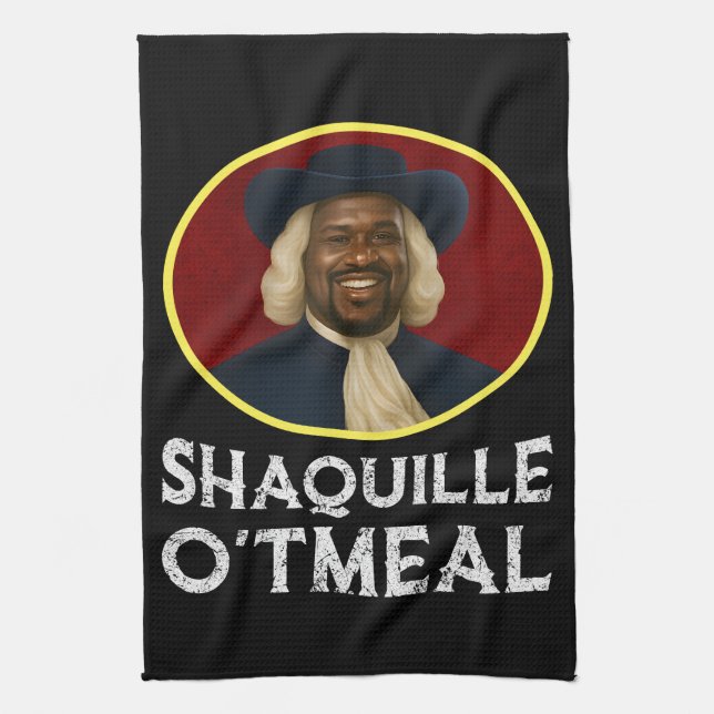 Shaquille Oatmeal Funny Meme Tea Towel (Vertical)