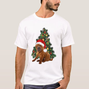 Shar Pei Christmas Dog, Xmas Shar Pei dog T-Shirt