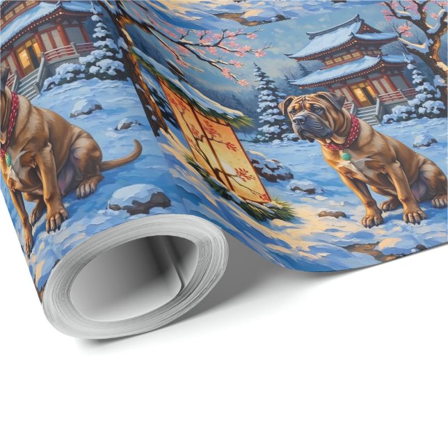 Shar Pei Christmas Lantern Zen Garden Holiday Wrapping Paper (Roll Corner)