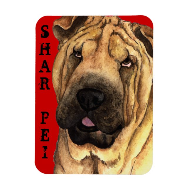 Shar-Pei Colour Block Magnet (Vertical)