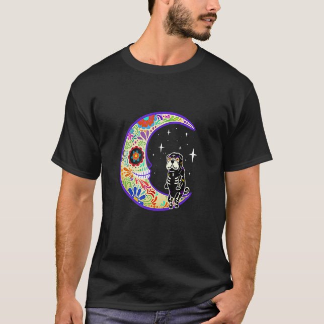 Shar Pei Dia De Los Muertos Skeleton T-Shirt (Front)