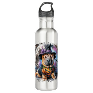 Shar Pei Dog Halloween Square 710 Ml Water Bottle