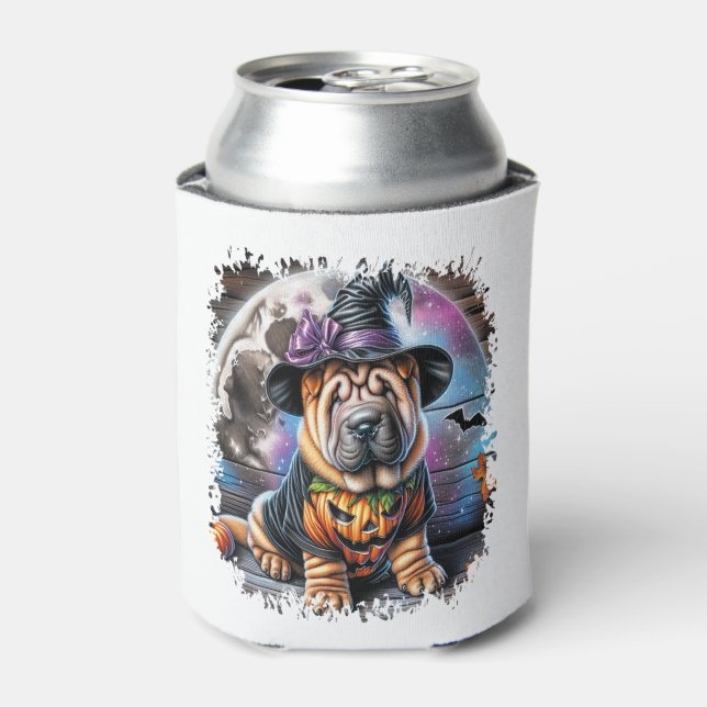 Shar Pei Dog Halloween Square Can Cooler (Can Front)