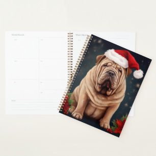 Shar Pei Dog in Snow Christmas Planner
