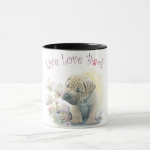 Shar-pei Dog Mum Floral Mug