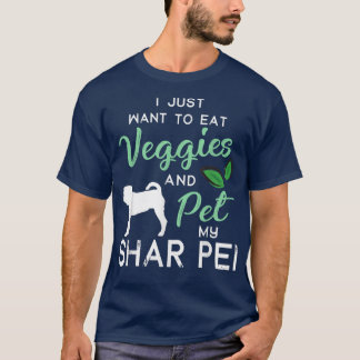 Shar Pei Funny Vegan Dog Lover Owner Xmas Birthday T-Shirt