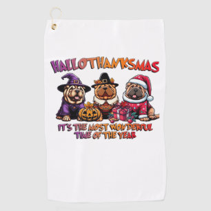 Shar Pei Halloween Thanksgiving Christmas Classic Golf Towel