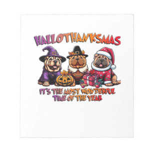 Shar Pei Halloween Thanksgiving Christmas Classic  Notepad