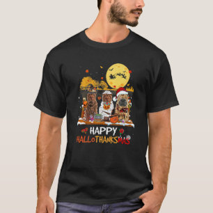 Shar Pei Happy Hallothanksmas Halloween Thanksgivi T-Shirt
